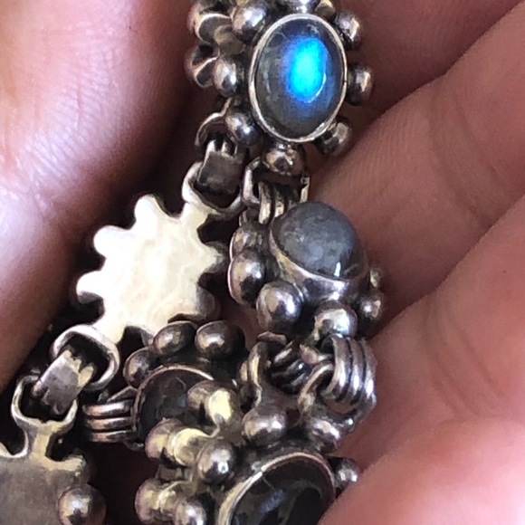 Sterling Silver Labradorite Line Bracelet - Picture 5 of 10